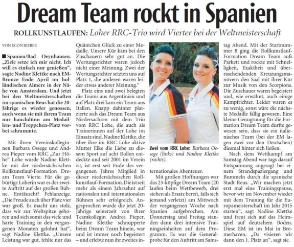 Loher Trio wird Vierter bi der WM