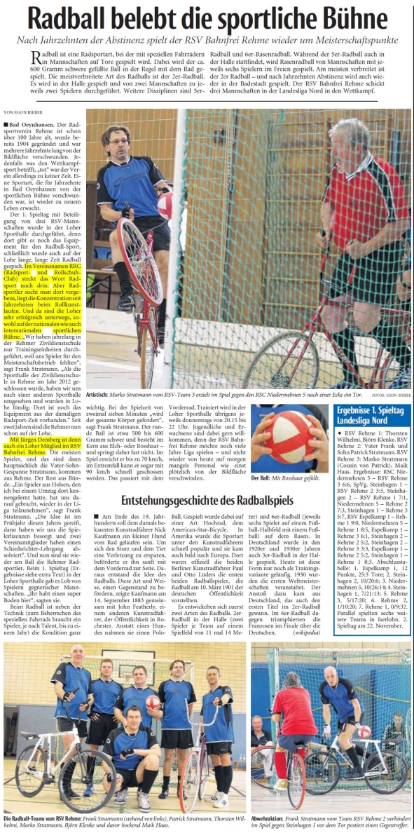 Radball belebt die sportliche Bühne