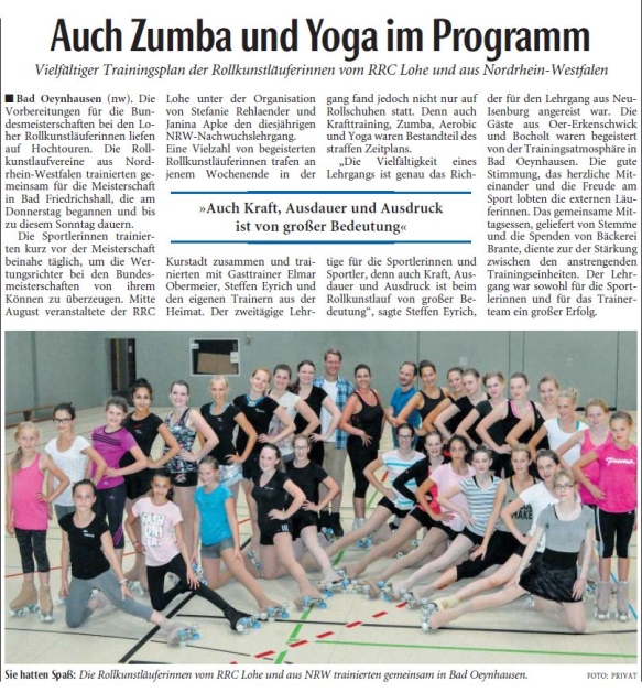 Auch Zumba und Yoga im Programm